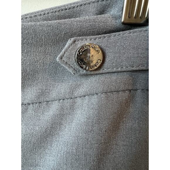 Calvin Klein Dress Pants Women Sz 10 Gray Zip Pocket Tab Waist Tapered Leg - Picture 4 of 5